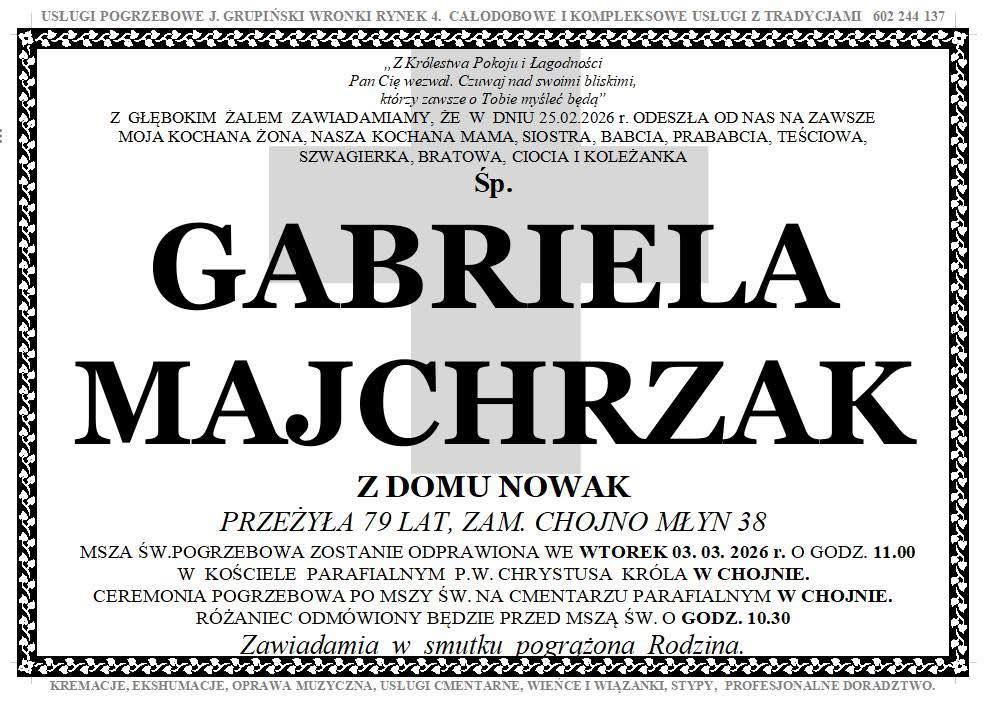Grób Gabriela Majchrzak